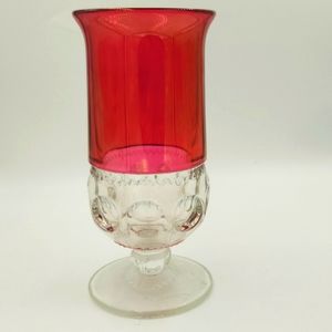 Kings Crown Cranberry stained footed iced tea tumbler
